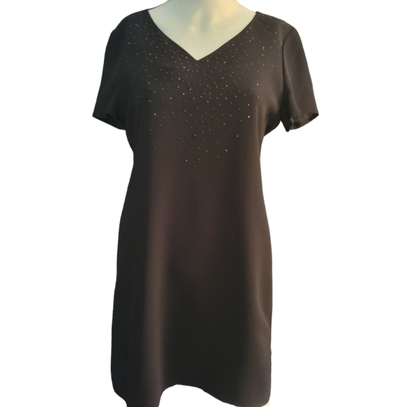 JONES NEW YORK DRESS 6 Black Beaded - Picture 1 of 2